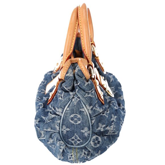 Authentic✅ Louis Vuitton Monogram Denim Monogram Small Handbag Pleaty Satchel - Picture 7 of 11